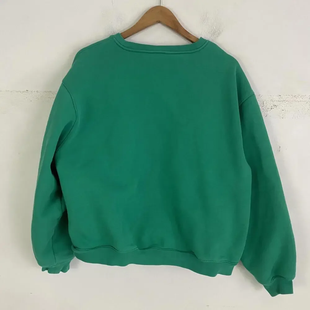 SWEATY BETTY green powerhouse Crewneck pullover sz 10 - Picture 6 of 6